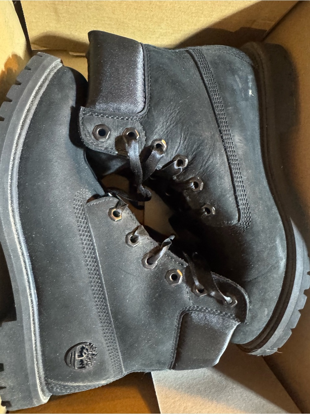 Timberland Black Nubuck Lace-Up Ankle Boots